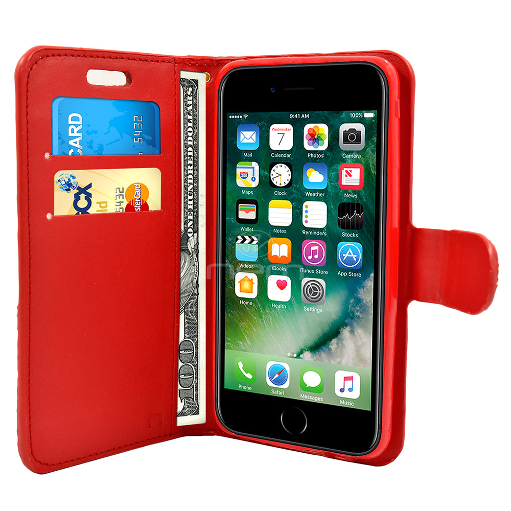 Apple iPhone 6 Plus Diamond Wallet Case DWC03 Red