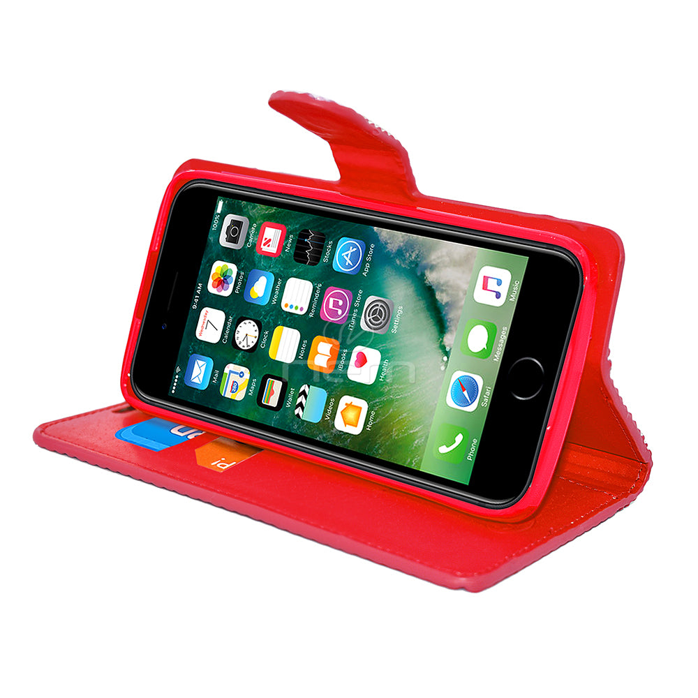 Apple iPhone 6 Plus Diamond Wallet Case DWC03 Red