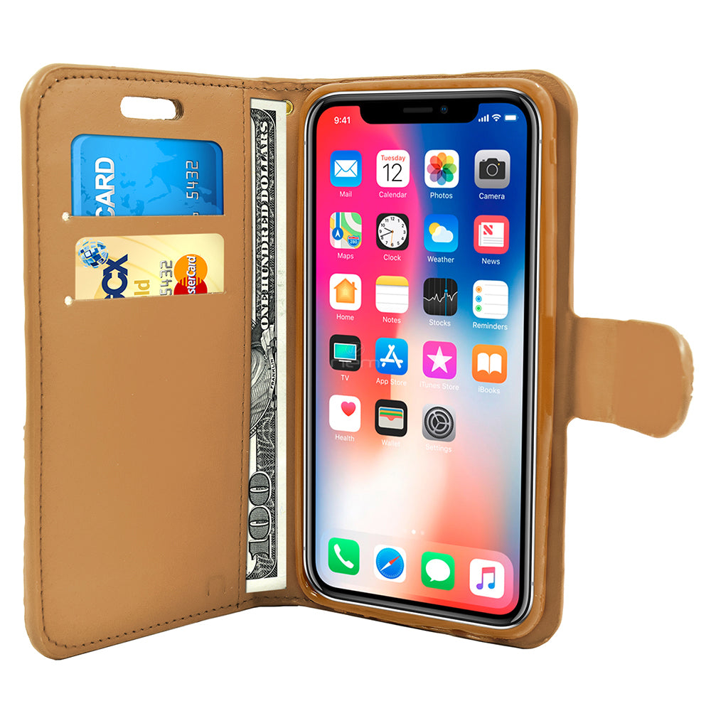 Apple iPhone X/XS Diamond Wallet Case DWC03 Gold