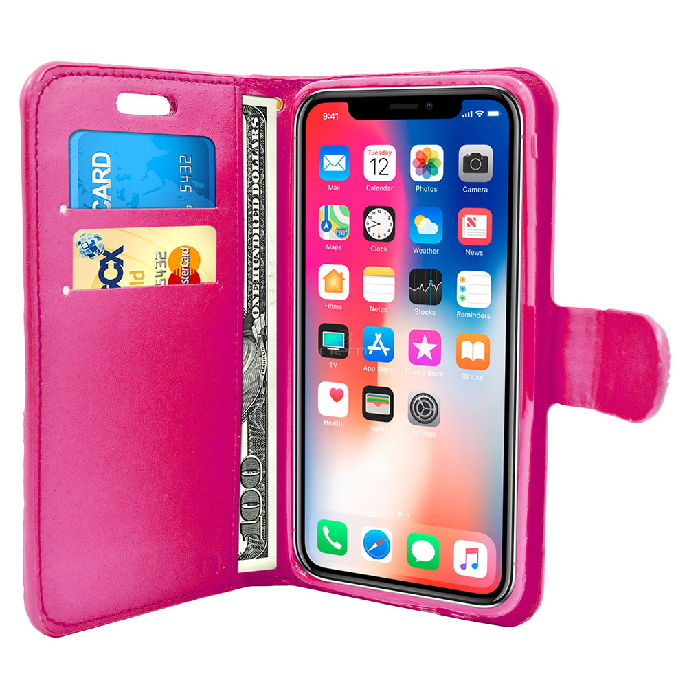 Apple iPhone X/XS Diamond Wallet Case DWC03 Pink