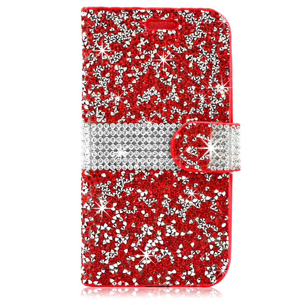 Apple iPhone X/XS Diamond Wallet Case DWC03 Red