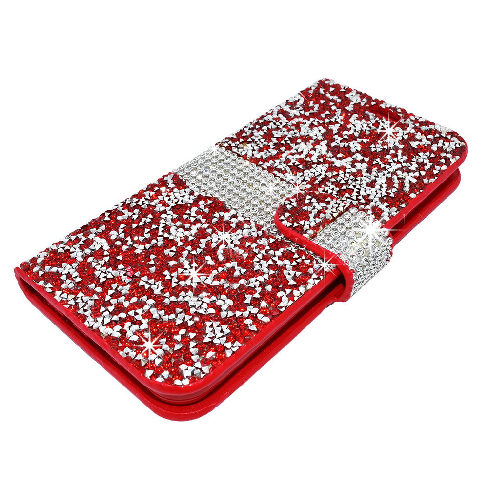 Apple iPhone X/XS Diamond Wallet Case DWC03 Red