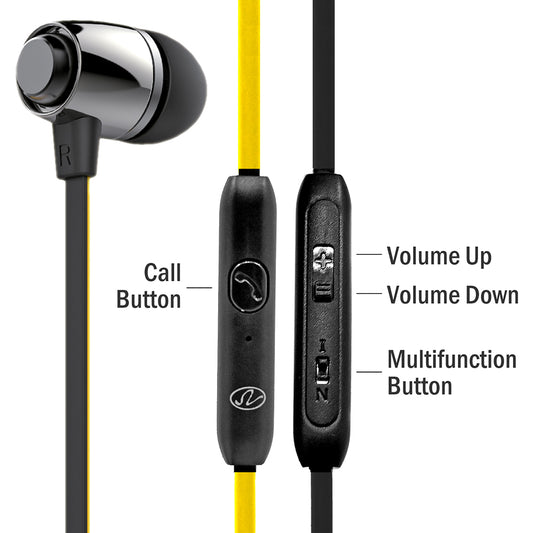 Universal Stereo Handsfree Earphone IBUD08 Black/Yellow