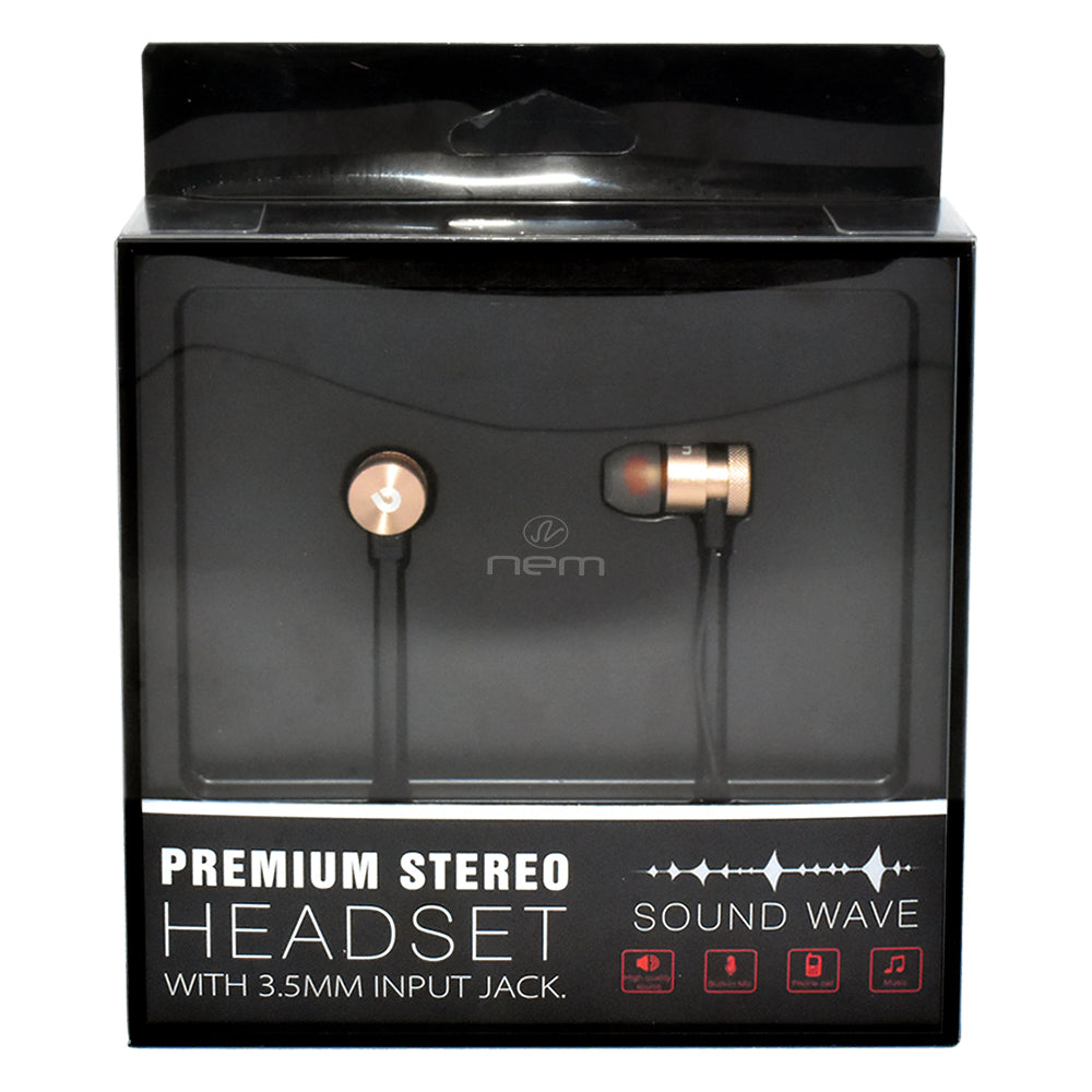 Universal Super Bass Noise Isolating Earphone IBUD09 Gold