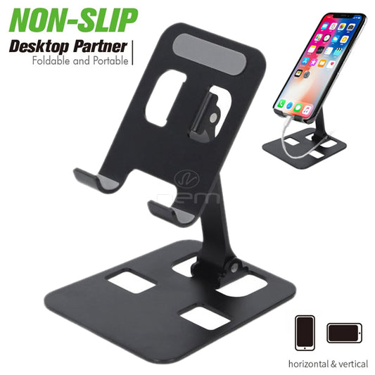 Folding Desktop Phone Tablet Stand HOL-DESK Black