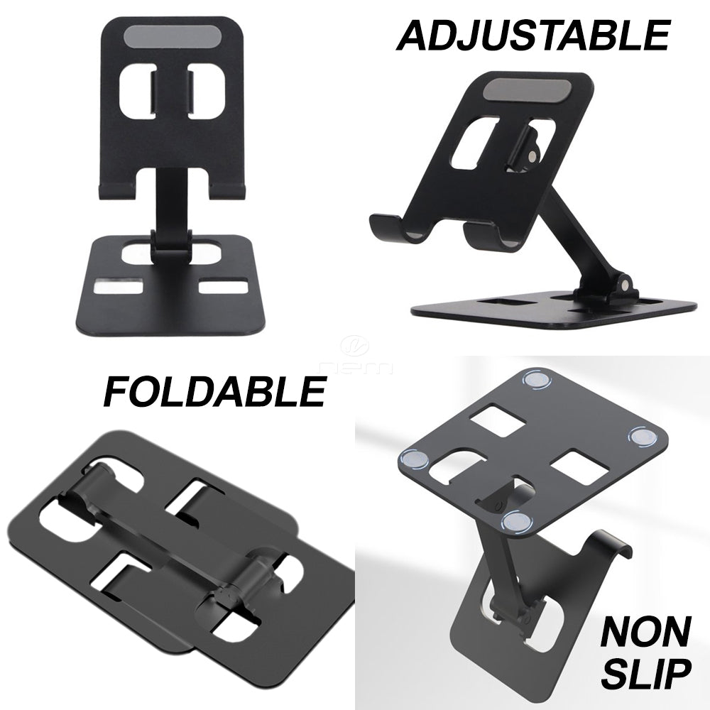 Folding Desktop Phone Tablet Stand HOL-DESK Black