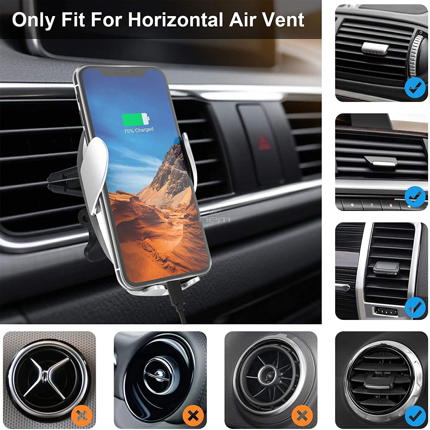 Universal Wireless Car Charger Mount Automatic Clamping WC05