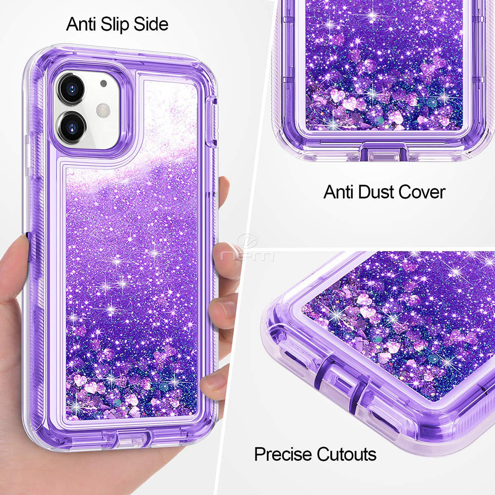 iPhone 12 Mini (5.4) Liquid Defender Case HYB03D Purple