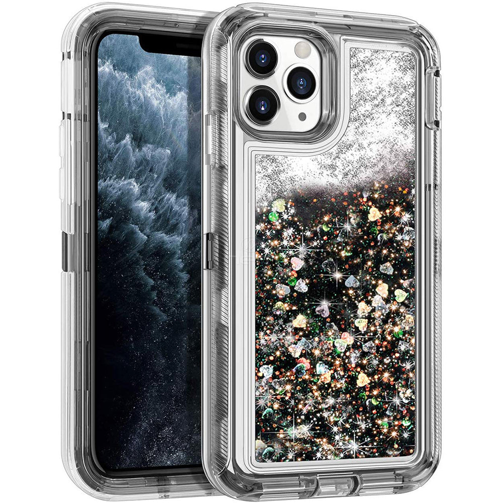 iPhone 11 Pro(5.8) Liquid Glitter Defender Case HYB03D Black