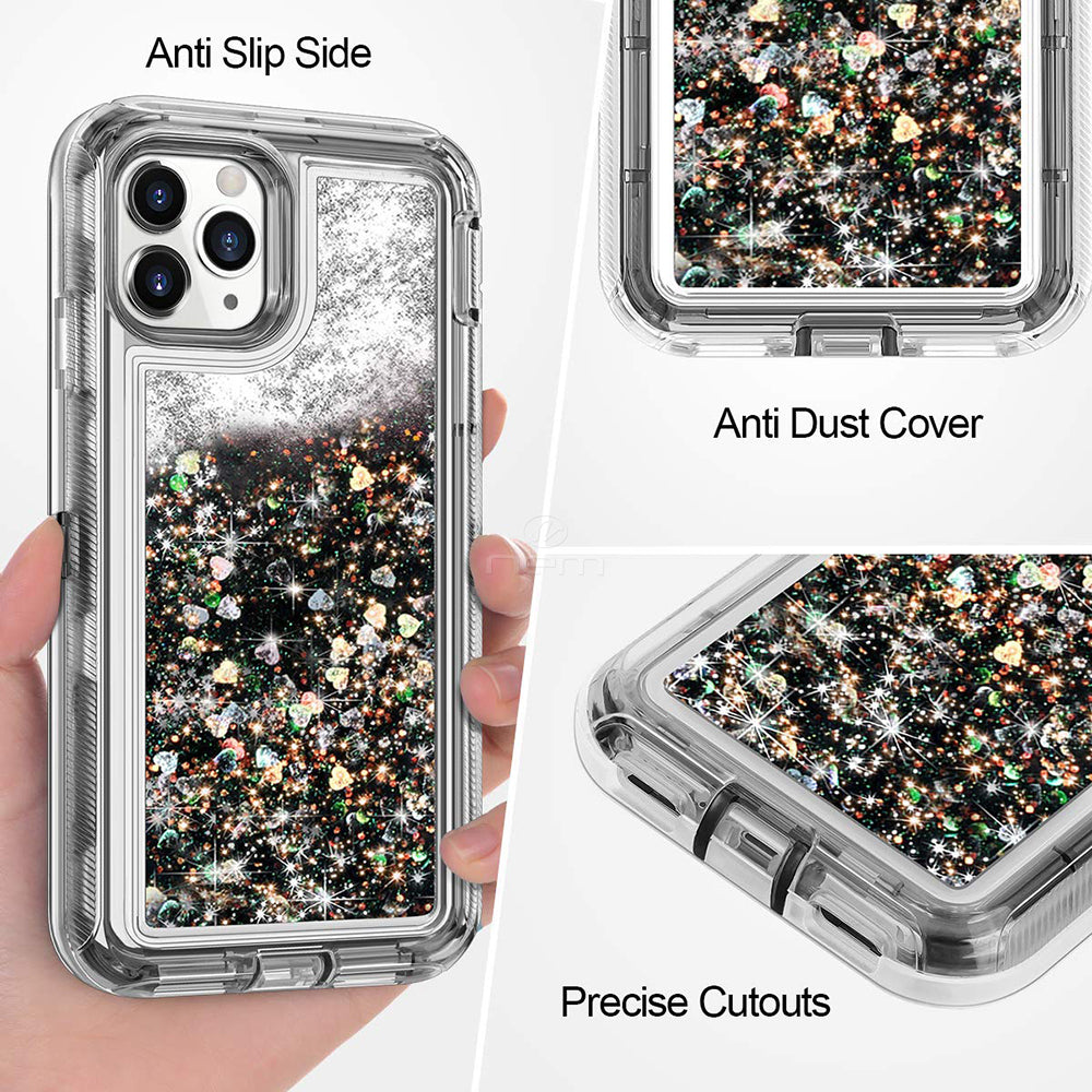 iPhone 11 Pro(5.8) Liquid Glitter Defender Case HYB03D Black