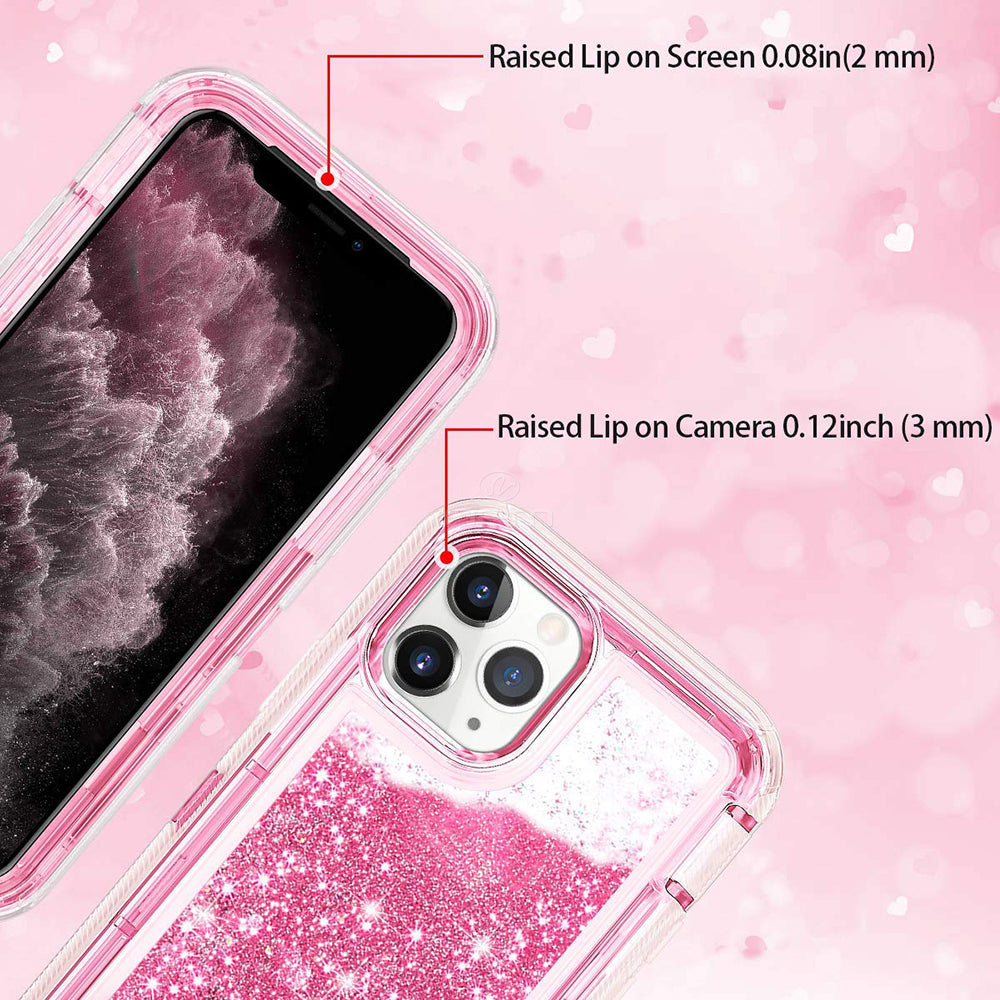 iPhone 11 Pro(5.8) Liquid Glitter Defender Case HYB03D Pink