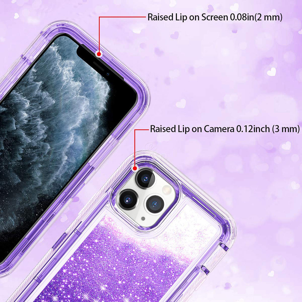 iPhone 11 Pro(5.8) Liquid Glitter Defender Case HYB03D Purple