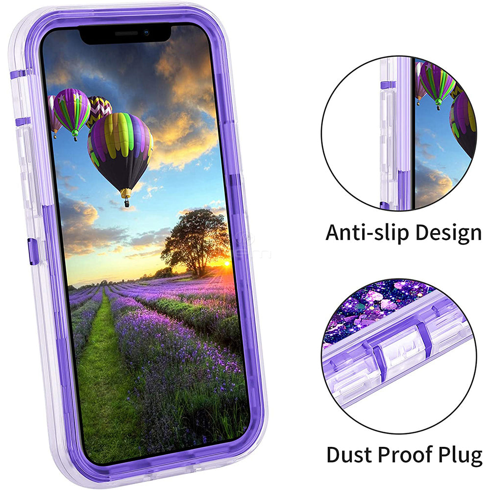 iPhone 12 Pro Max (6.7) Liquid Defender Case HYB03D Purple