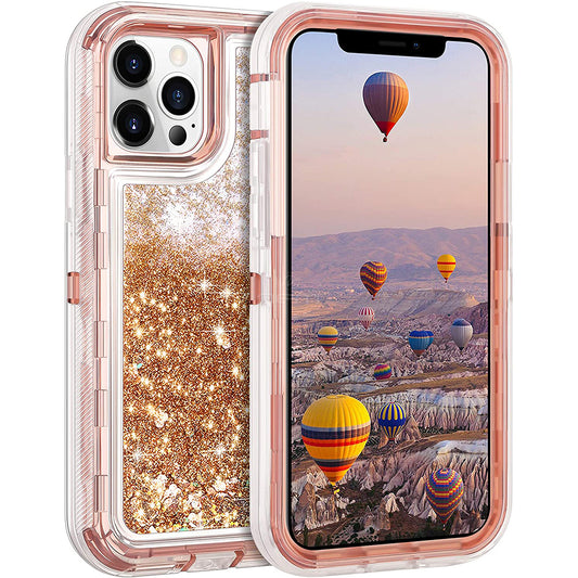 iPhone 12 Pro Max (6.7) Liquid Defender Case HYB03D Rose Gold