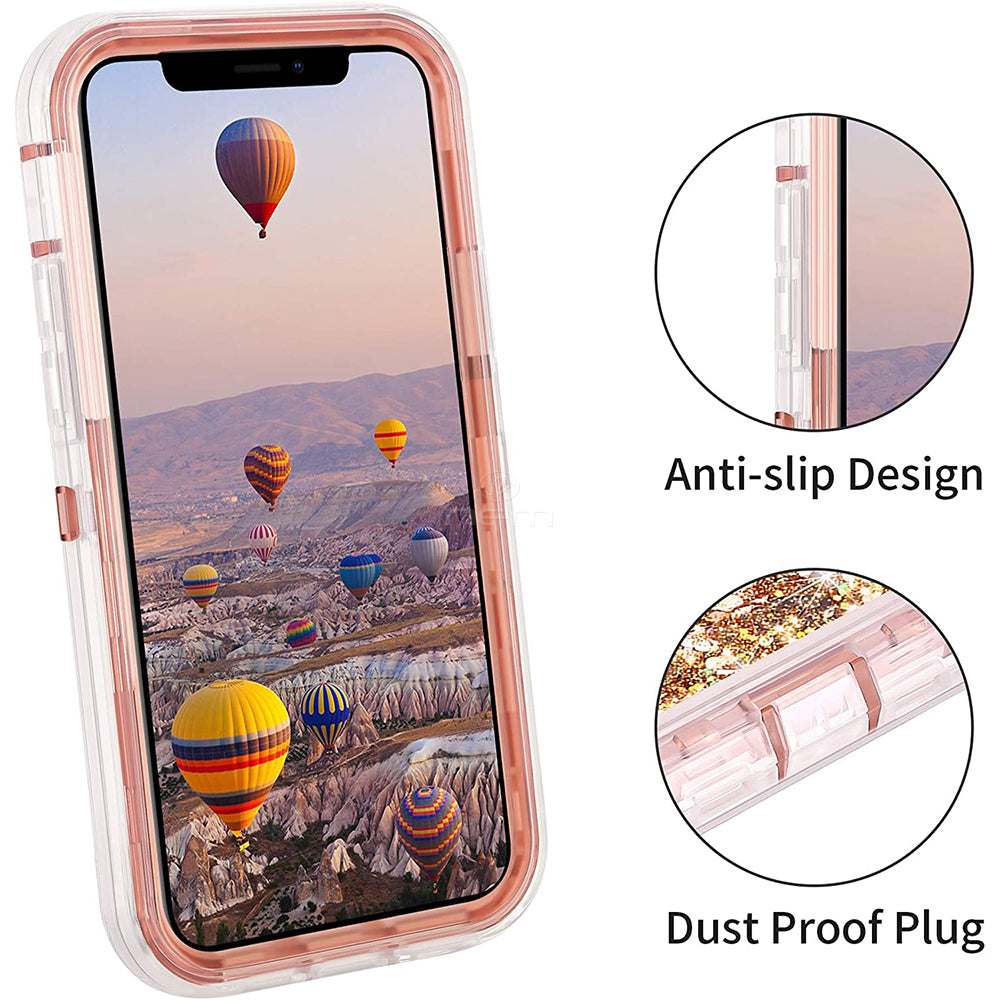 iPhone 12 Pro Max (6.7) Liquid Defender Case HYB03D Rose Gold