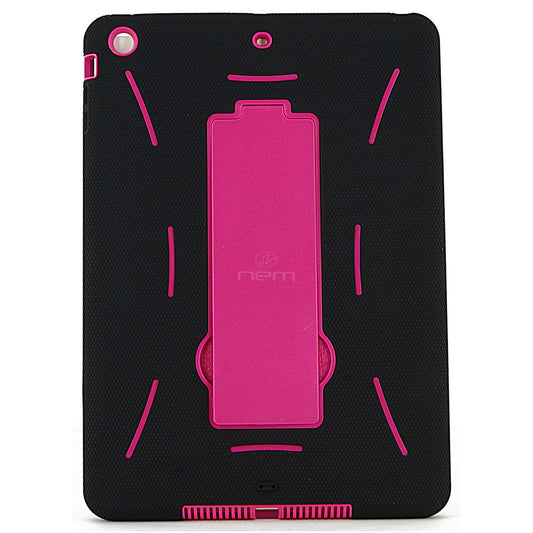 iPAD Air 9.7" Hybrid Stand Rubber Case HYB04 Black/Hot Pink