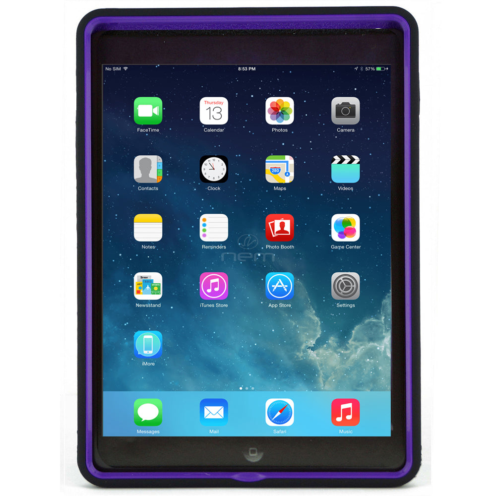 iPAD Air 9.7" Hybrid Stand Rubber Case HYB04 Black/Purple