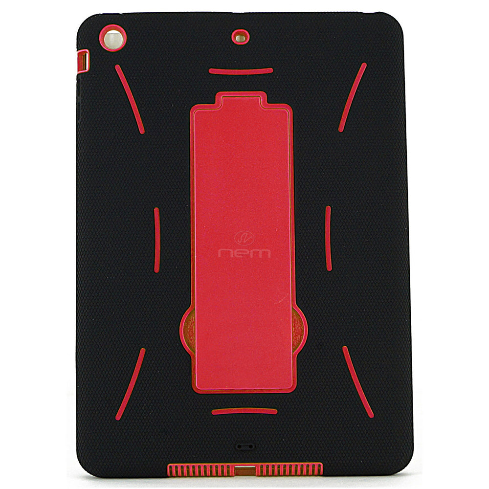 iPAD Air 9.7" Hybrid Stand Rubber Case HYB04 Black/Red