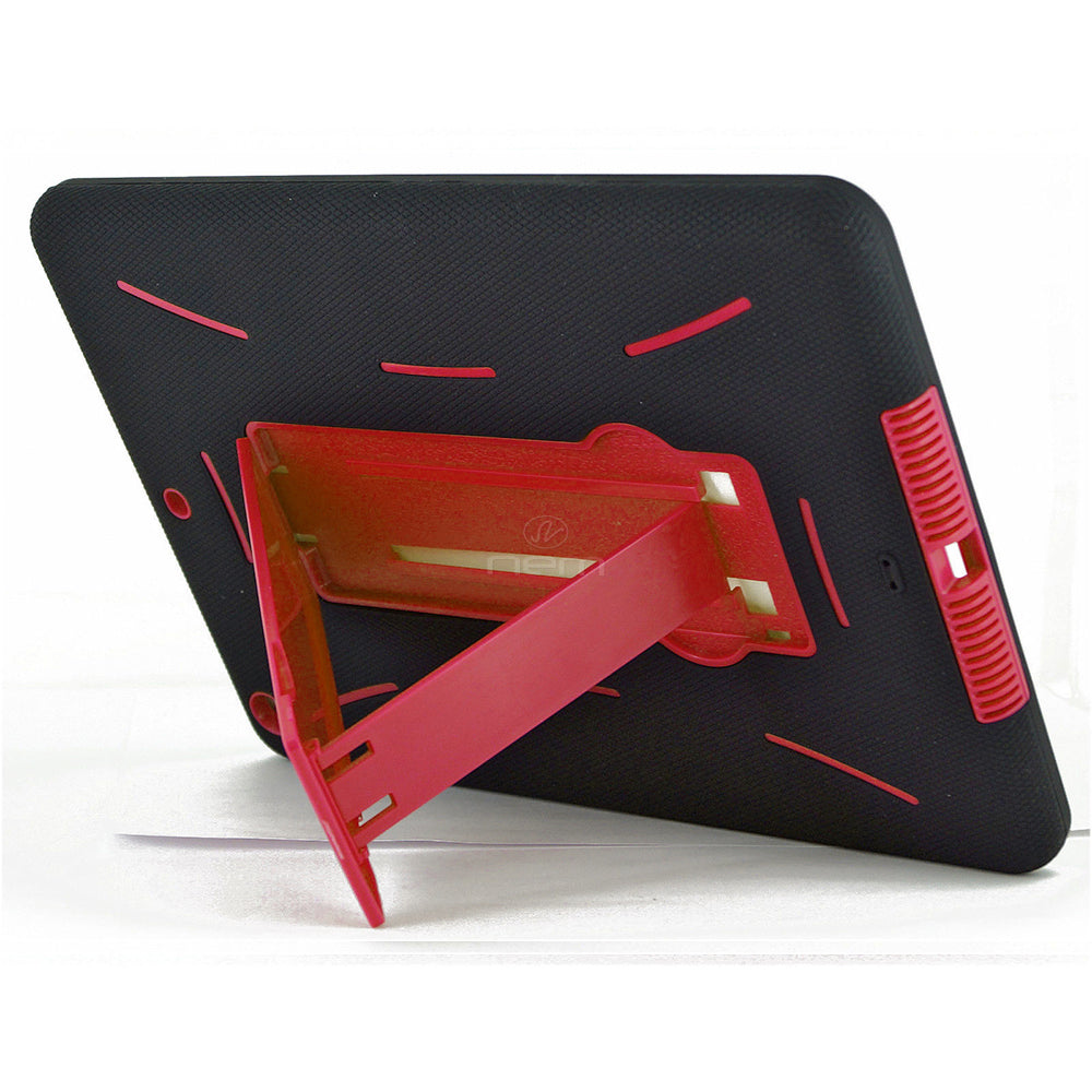 iPAD Air 9.7" Hybrid Stand Rubber Case HYB04 Black/Red