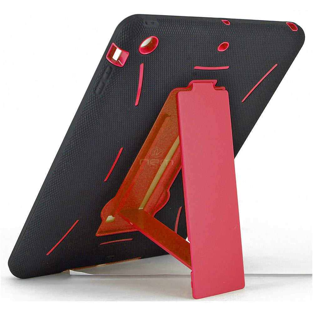 iPAD Air 9.7" Hybrid Stand Rubber Case HYB04 Black/Red