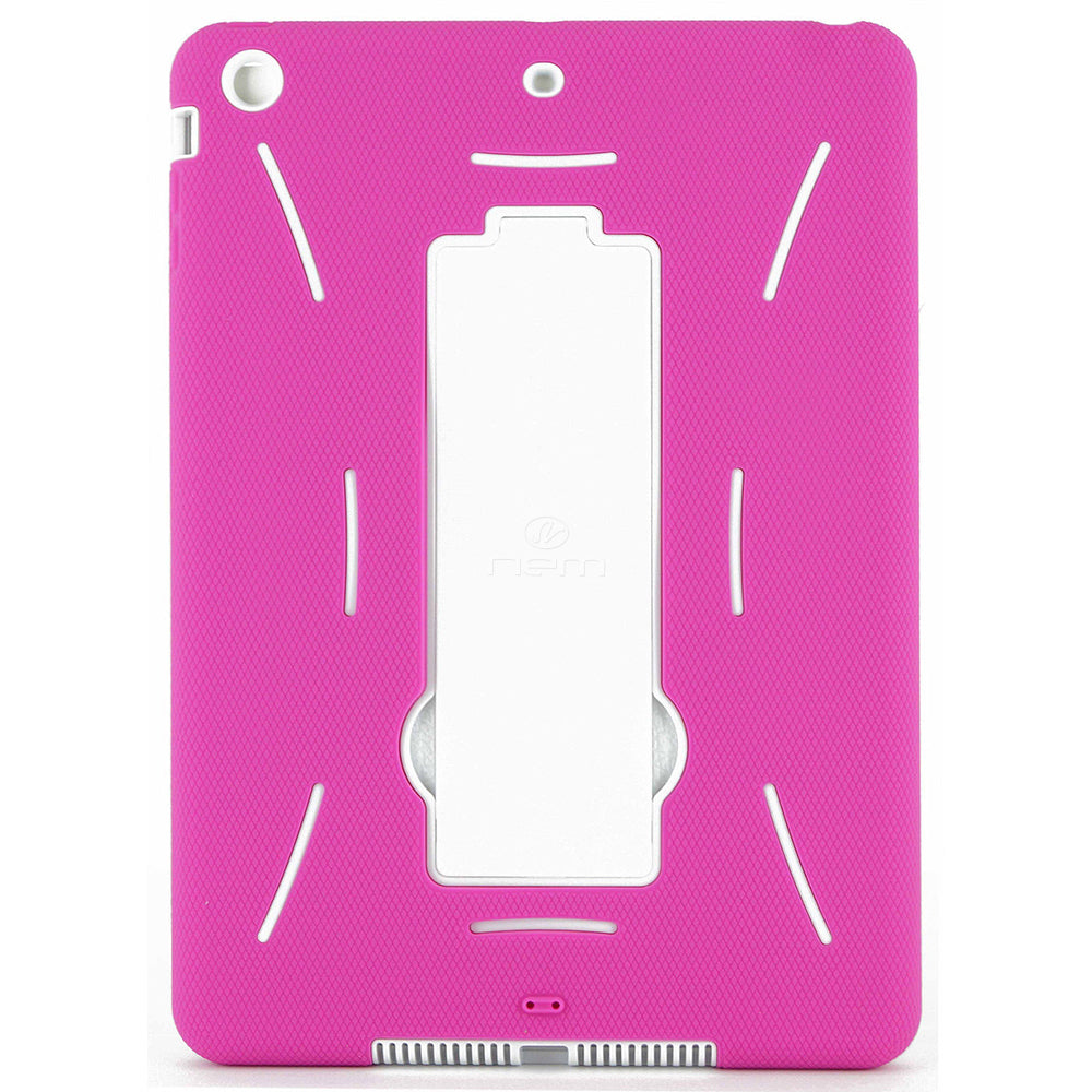 iPAD Air 9.7" Hybrid Stand Rubber Case HYB04 Hot Pink/White