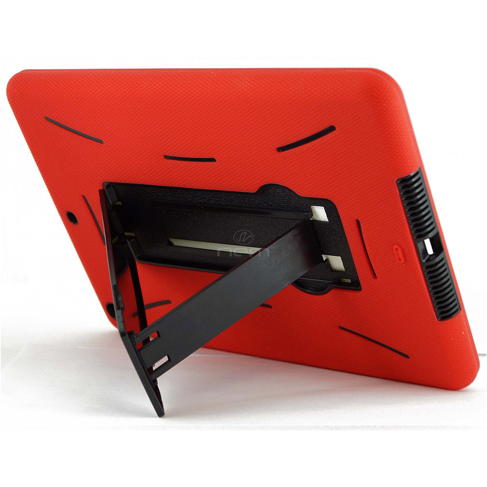 iPAD Air 9.7" Hybrid Stand Rubber Case HYB04 Red/Black