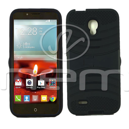 Alcatel One Touch Conquest 7046T Hybrid Case 08 with Stand Light Black...