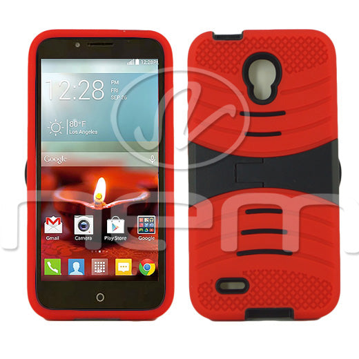 Alcatel One Touch Conquest 7046T Hybrid Case 08 with Stand Light Red/B...