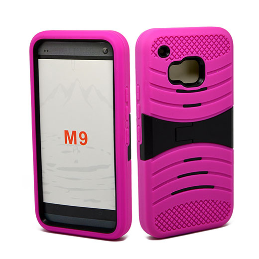 HTC One M9 Hybrid Case 08 with Stand Hotpink/Black