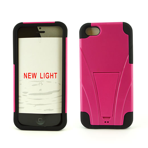 Apple iPhone 5C Hybrid Case10 with T Kickstand Black/Hot Pink