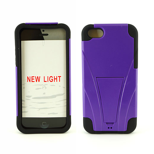 Apple iPhone 5C Hybrid Case10 with T Kickstand Purple/Black