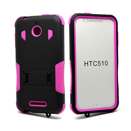 HTC Desire 510 Hybrid Case11 with Stand Hot Pink skin/Black