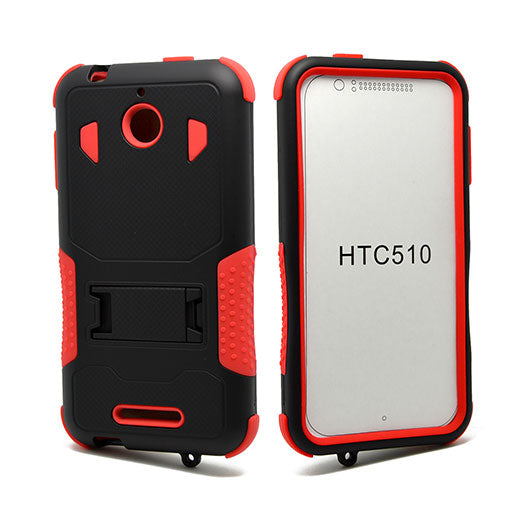 HTC Desire 510 Hybrid Case11 with Stand Red skin/Black