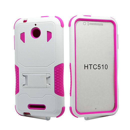 HTC Desire 510 Hybrid Case11 with Stand Hot Pink skin/White