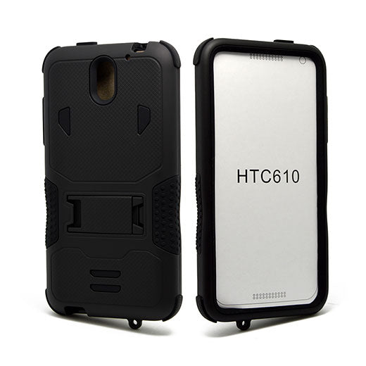 HTC Desire 610 Hybrid Case11 with Stand Black skin/Black