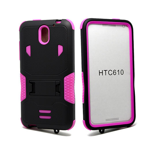 HTC Desire 610 Hybrid Case11 with Stand Hot Pink skin/Black