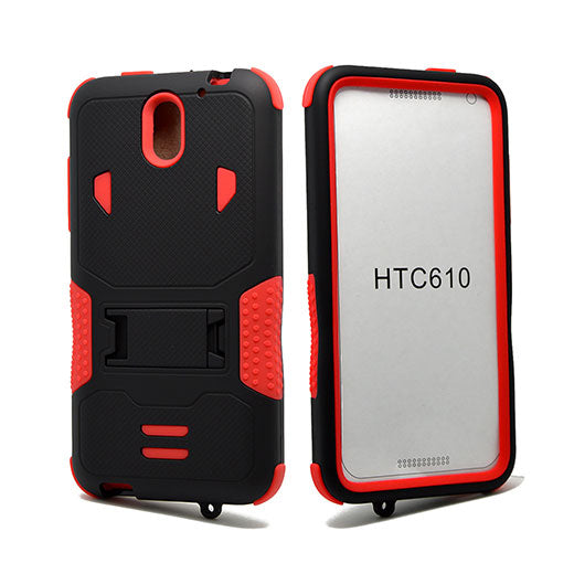 HTC Desire 610 Hybrid Case11 with Stand Red skin/Black