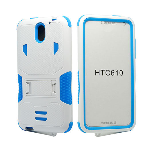 HTC Desire 610 Hybrid Case11 with Stand Blue skin/White