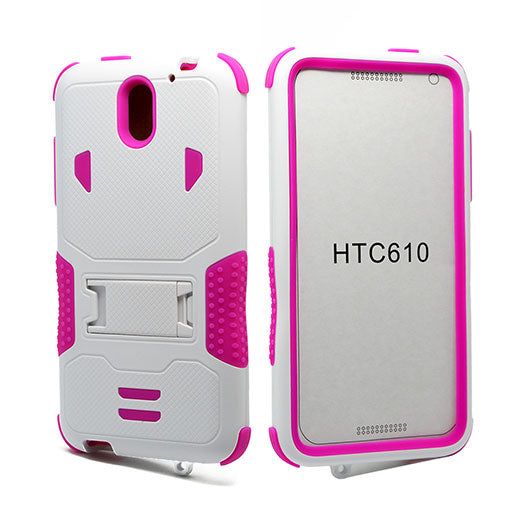 HTC Desire 610 Hybrid Case11 with Stand Hot Pink skin/White