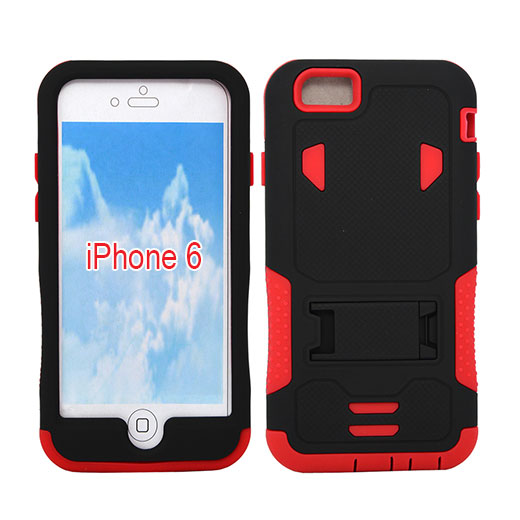 Apple iPhone 6 Hybrid Case 11 with Stand Black/Red