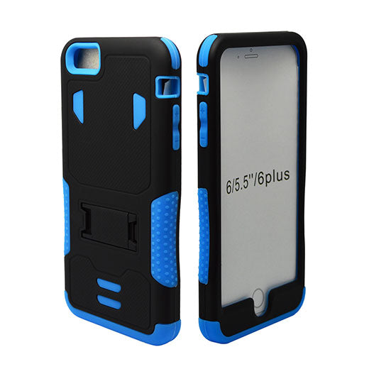 Apple iPhone 6 Plus 5.5 Hybrid Case11 with Stand Blue skin/Black