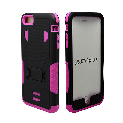 Apple iPhone 6 Plus 5.5 Hybrid Case11 with Stand Hot Pink skin/Black