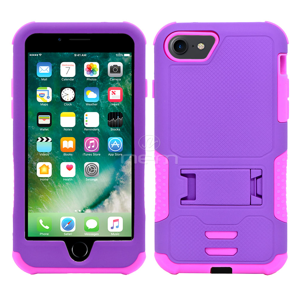 Apple iPhone 7 Hybrid Case 11 w Stand Purple/Pink