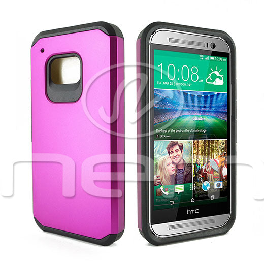 HTC One M9 Hyb16 Case Hot Pink/Black TPU