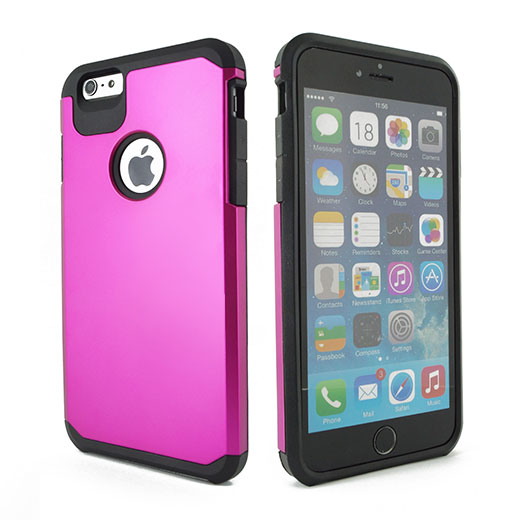 Apple iPhone 6 Plus Hyb16 Case Hot Pink/Black tpu