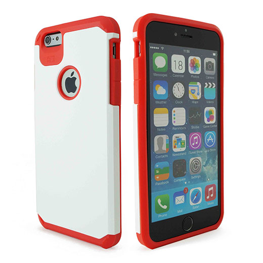 Apple iPhone 6 Plus Hyb16 Case White/Red tpu