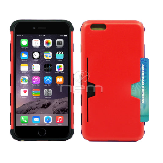 Apple iPhone 6 Plus Hybrid Case 19 withCard Holder Red/Black