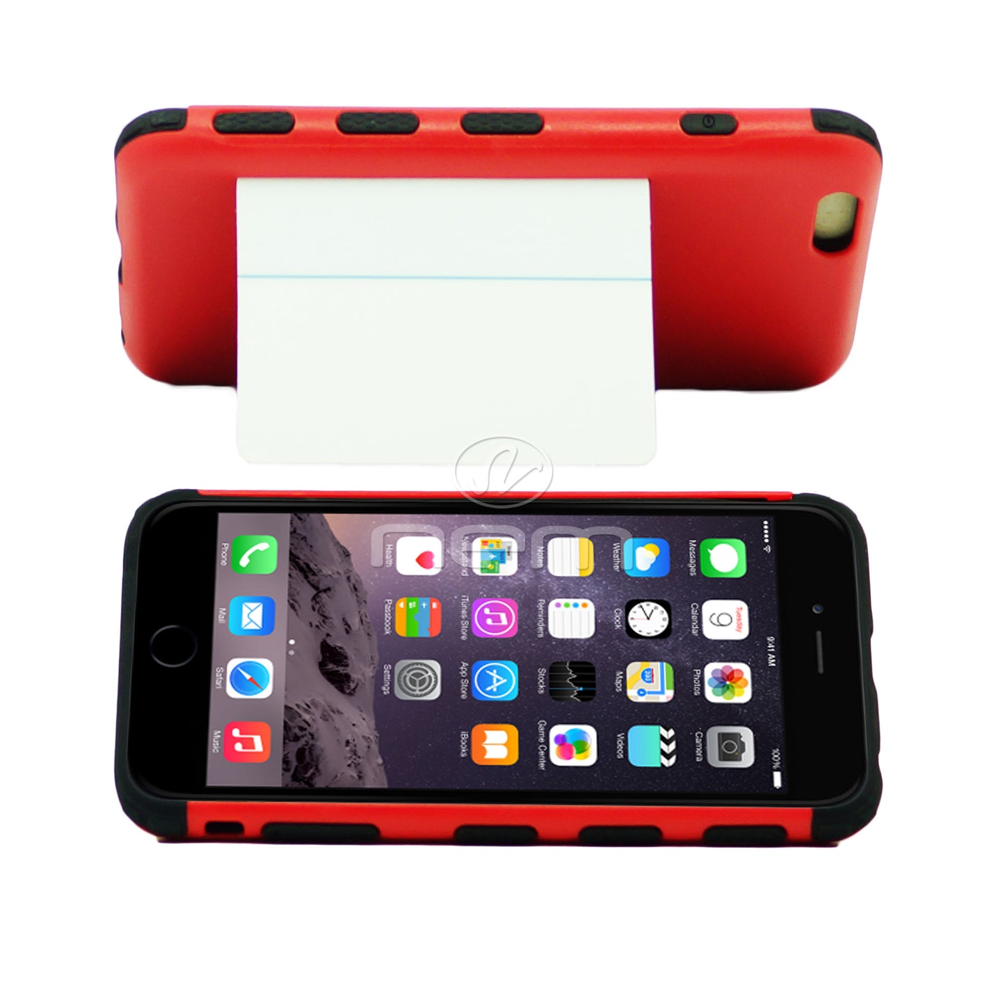 Apple iPhone 6 Plus Hybrid Case 19 withCard Holder Red/Black