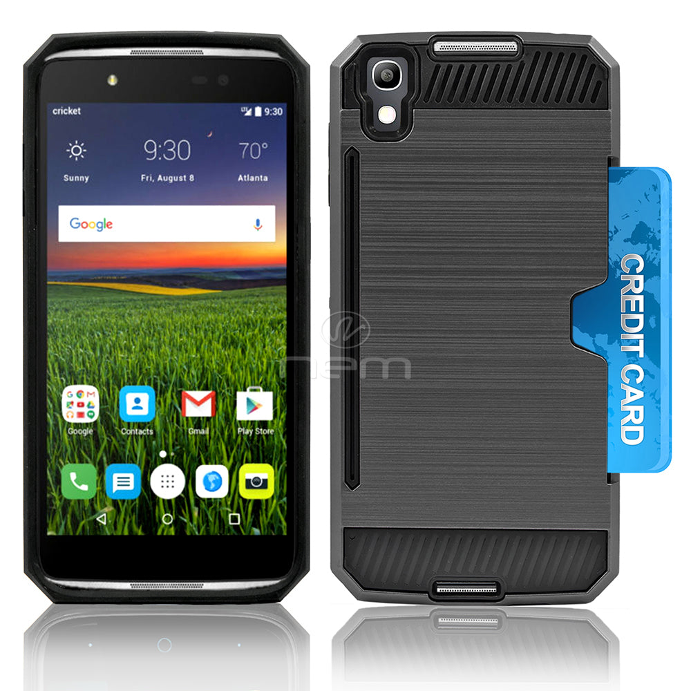 Alcatel Idol 4 Hybrid Case 19C w. Card Holder Black