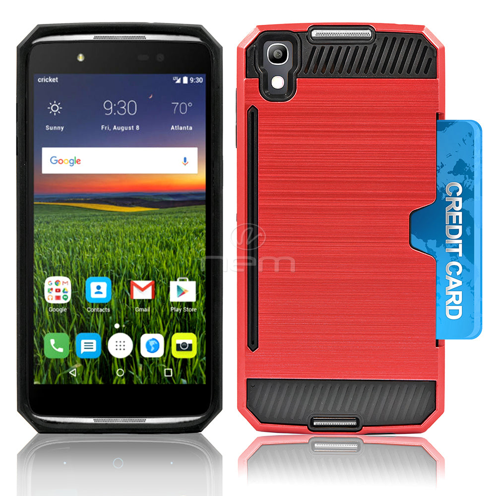 Alcatel Idol 4 Hybrid Case 19C w. Card Holder Red